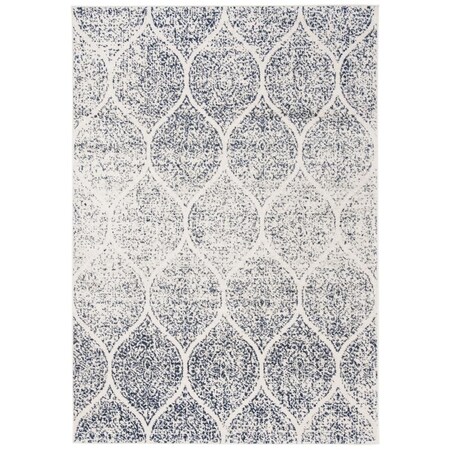 Safavieh 3 x 5 ft. Madison Power Loomed Rectangle Area Rug Cream & Royal Blue MAD604A-3